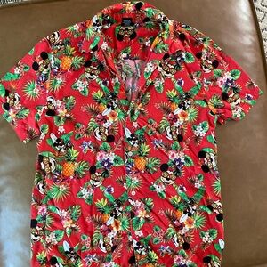 Hawaiian Mickey short sleeve button up